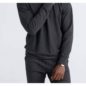 NEW SAXX 3six five crew sweatshirt in black heather